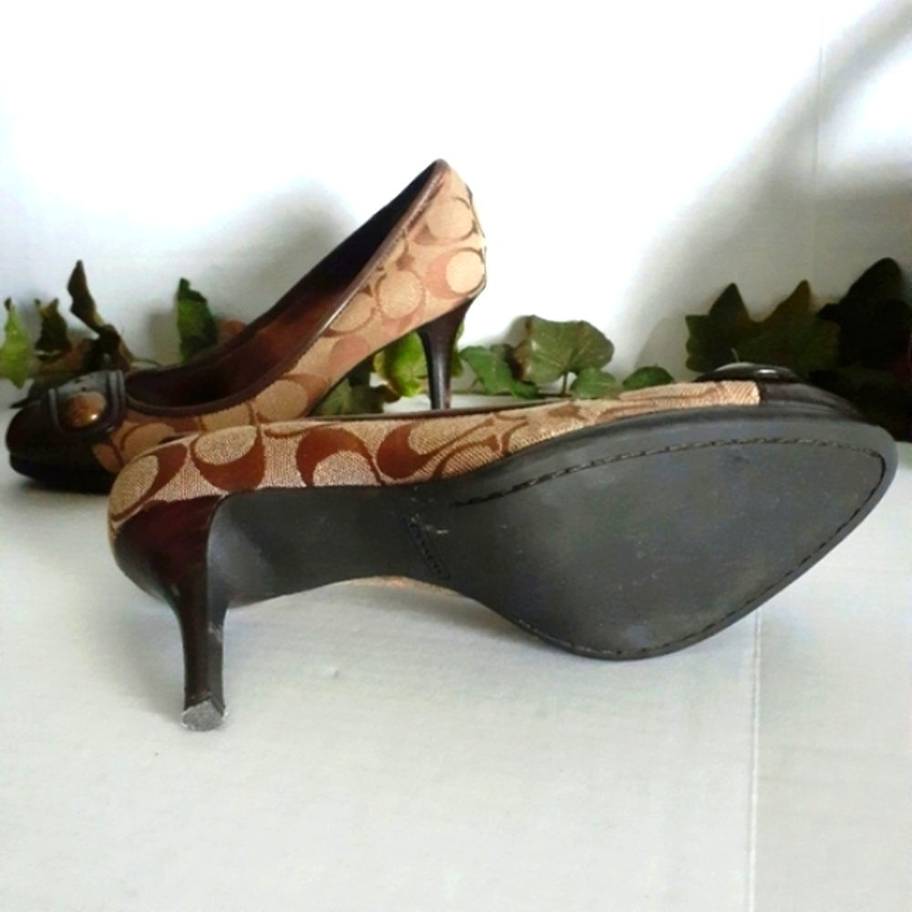 Coach Signature Coated Canvas and Leather Pump - Picture 5 of 16